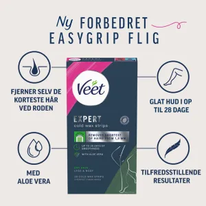 Veet Expert Cold Wax Strips Ben & Krop Tør hud 20 stk 3
