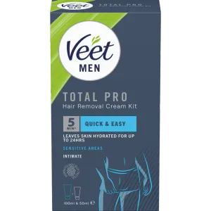 Veet Men Total Pro Hårfjerningssæt for Mænd til Intimområdet 150 ml 0