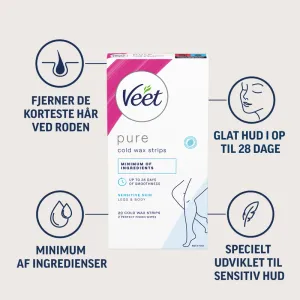 Veet Pure Cold Wax Strips Ben & Krop Sensitiv hud 20 stk. 2