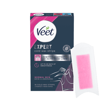 Veet Expert Cold Wax Strips Bikini & Underarm Normal Skin 16 stk