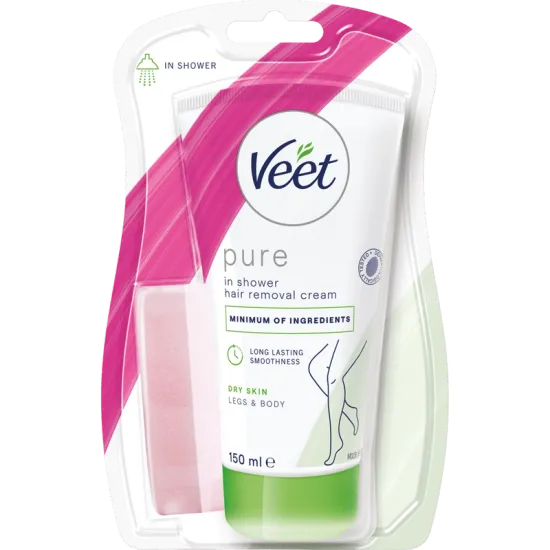 Veet Pure Hårfjerningscreme til Badet Ben & Krop Tør hud 150 ml 0