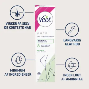 Veet Pure Hårfjerningscreme Krop & Ben Tør hud 200 ml 2