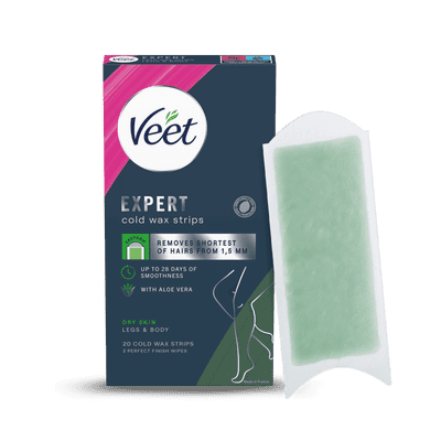 Veet Expert Cold Wax Strips Ben & Krop Tør hud 20 stk.
