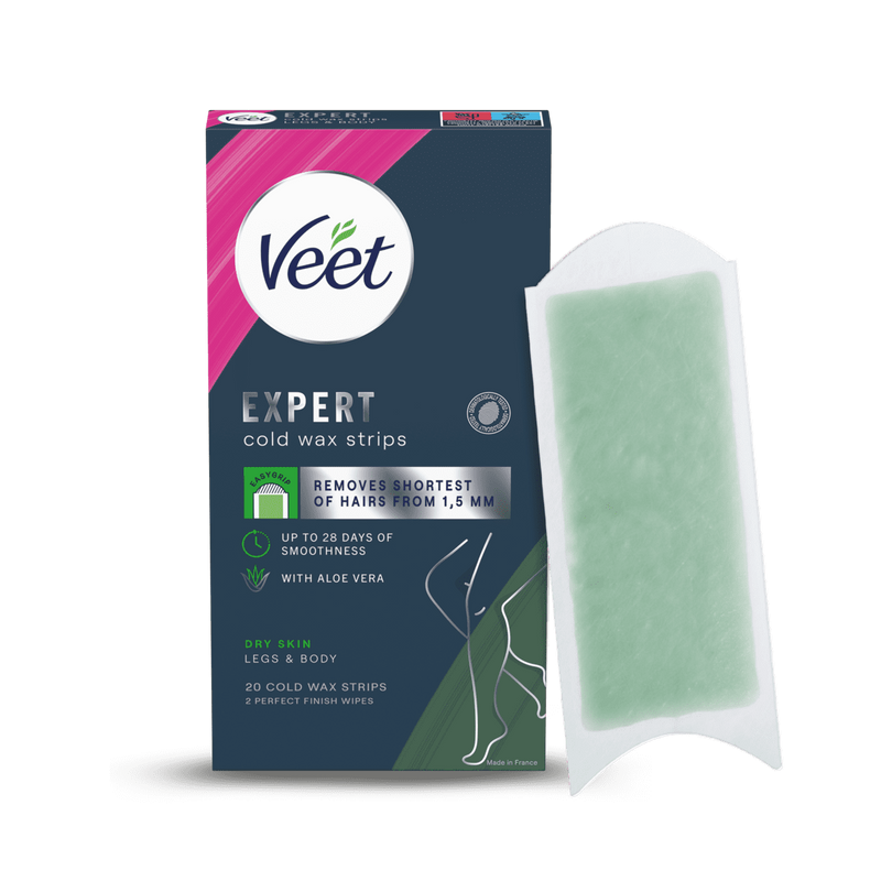 Veet Expert Cold Wax Strips Ben & Krop Tør hud 20 stk.