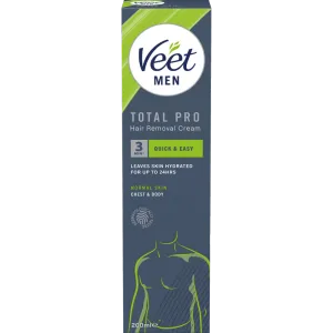 Veet Men Total Pro Hårfjerningscreme for Mænd Normal hud 200 ml 0