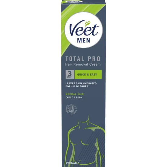 Veet Men Total Pro Hårfjerningscreme for Mænd Normal hud 200 ml 0