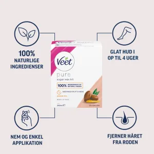 Veet Pure Sugar Wax Kit med Argan Olie Krop & Ansigt 250 ml 2