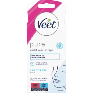  Veet Pure Cold Wax Strips Ansigt Sensitiv hud 20 stk. 0