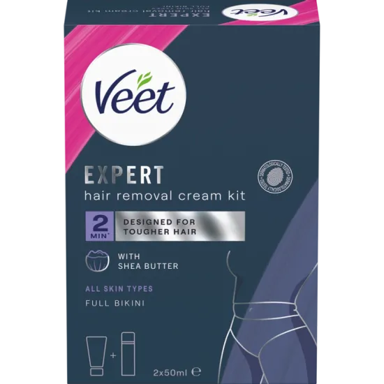 Veet Expert Hårfjerningscreme til Intimområdet Alle hudtyper 2x50 ml 0