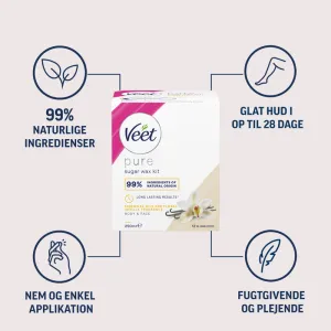 Veet Pure Sugar Wax Kit med Vanilje duft Krop & Ansigt 250 ml 2